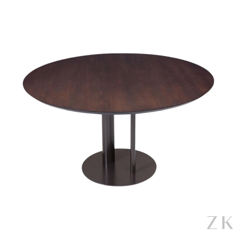MESA JANTAR REDONDA COM BASE EM METAL