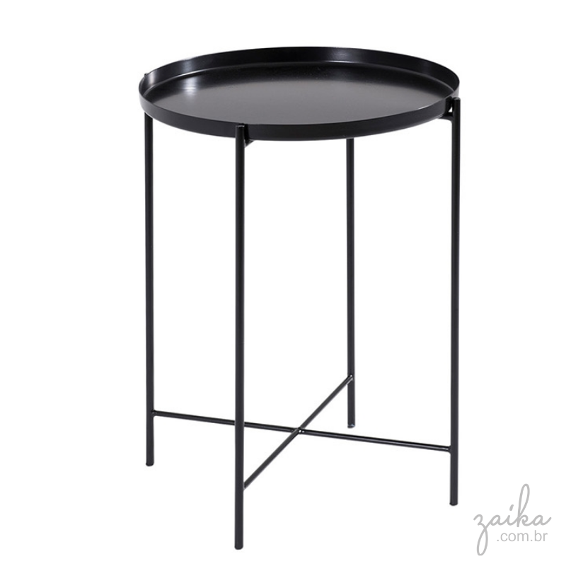 MESA LATERAL REDONDA EM METAL