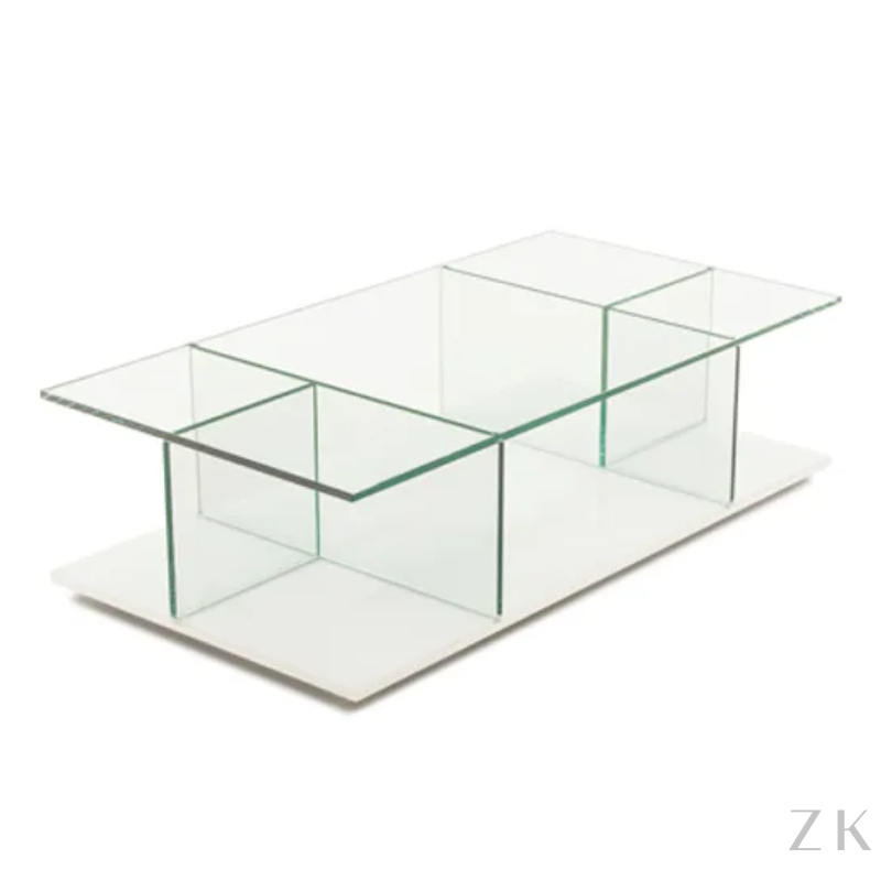 MESA DE CENTRO EM VIDRO RETANGULAR 