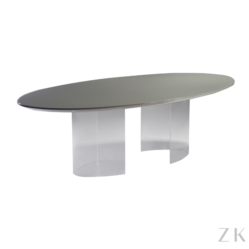MESA DE JANTAR OVAL BASE ACRÍLICO 8MM
