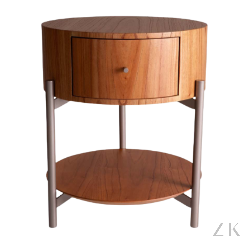 MESA DE CABECEIRA REDONDA C/1 GAVETA						