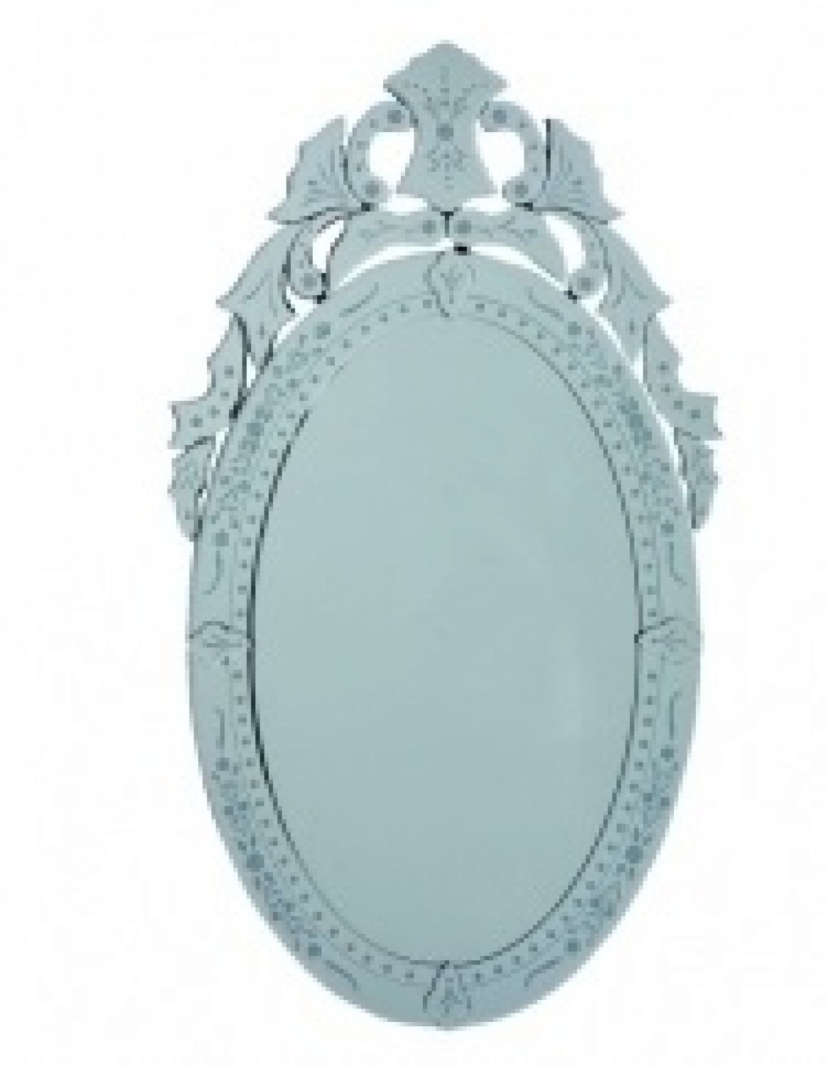 ESPELHO VENEZIANO OVAL COM MOLDURA TRABALHADA