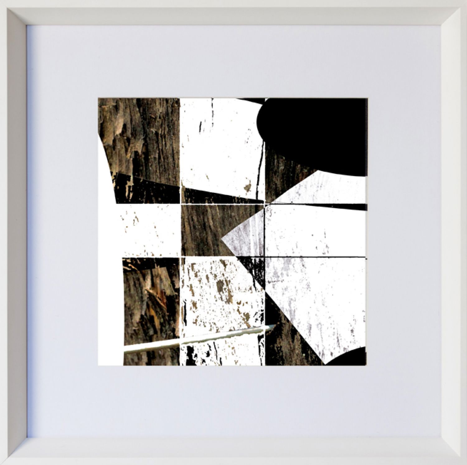 QUADRO ABSTRATO MOLDURA BRANCA